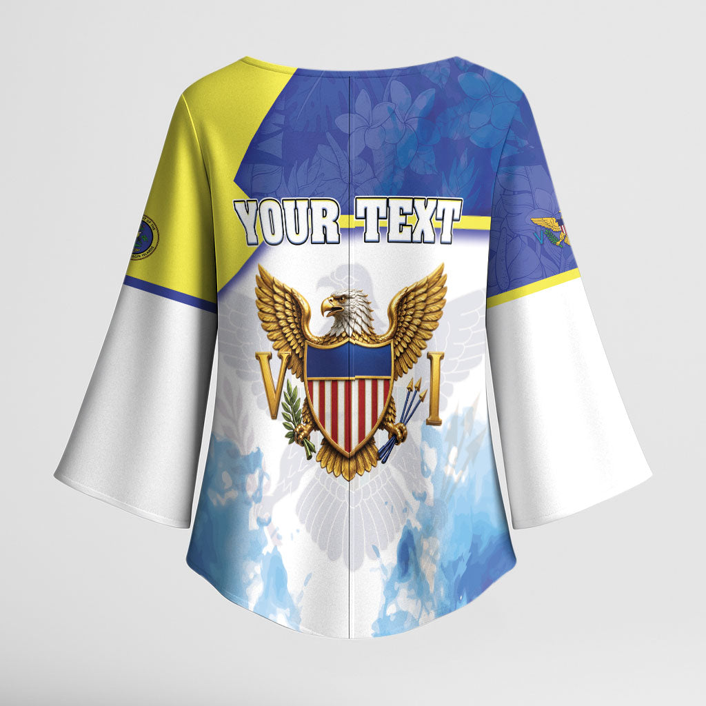 Personalized US Virgin Islands Kimono Sleeve Blouse Happy Independence Day