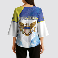 Personalized US Virgin Islands Kimono Sleeve Blouse Happy Independence Day