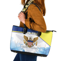 Personalized US Virgin Islands Leather Tote Bag Happy Independence Day