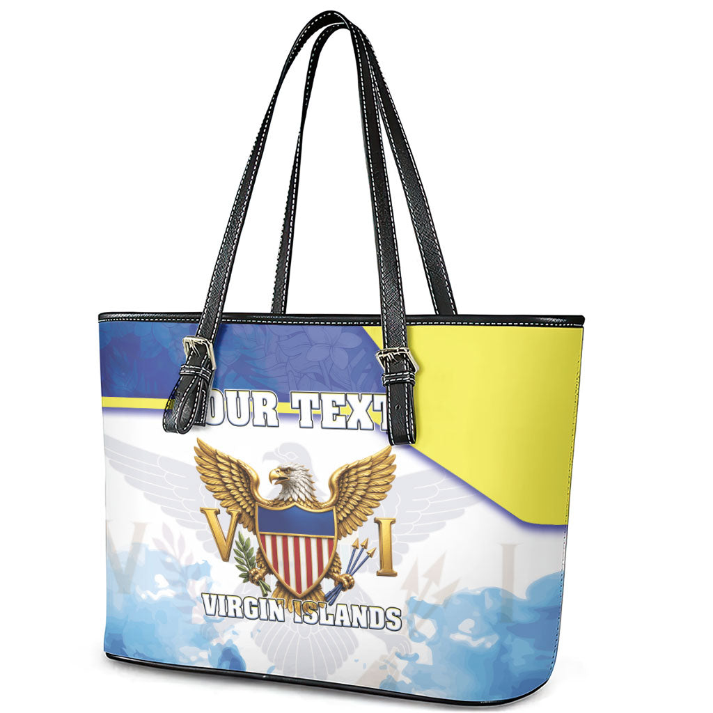 Personalized US Virgin Islands Leather Tote Bag Happy Independence Day