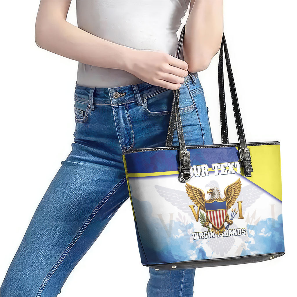 Personalized US Virgin Islands Leather Tote Bag Happy Independence Day