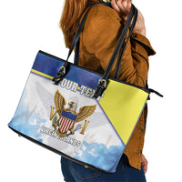 Personalized US Virgin Islands Leather Tote Bag Happy Independence Day