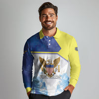 Personalized US Virgin Islands Long Sleeve Polo Shirt Happy Independence Day