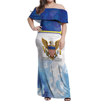 Personalized US Virgin Islands Off Shoulder Maxi Dress Happy Independence Day