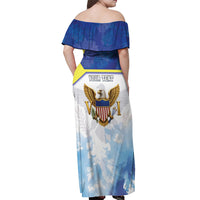 Personalized US Virgin Islands Off Shoulder Maxi Dress Happy Independence Day