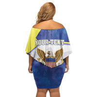 Personalized US Virgin Islands Off Shoulder Short Dress Happy Independence Day