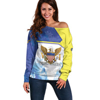 Personalized US Virgin Islands Off Shoulder Sweater Happy Independence Day