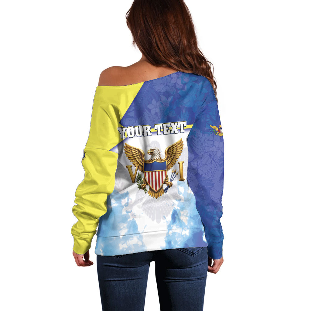 Personalized US Virgin Islands Off Shoulder Sweater Happy Independence Day