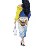 Personalized US Virgin Islands Off The Shoulder Long Sleeve Dress Happy Independence Day