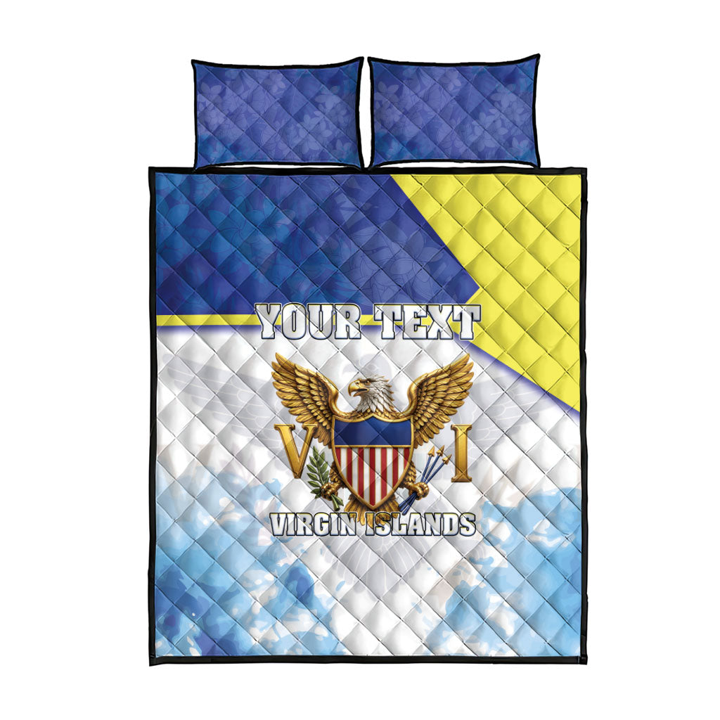 Personalized US Virgin Islands Quilt Bed Set Happy Independence Day