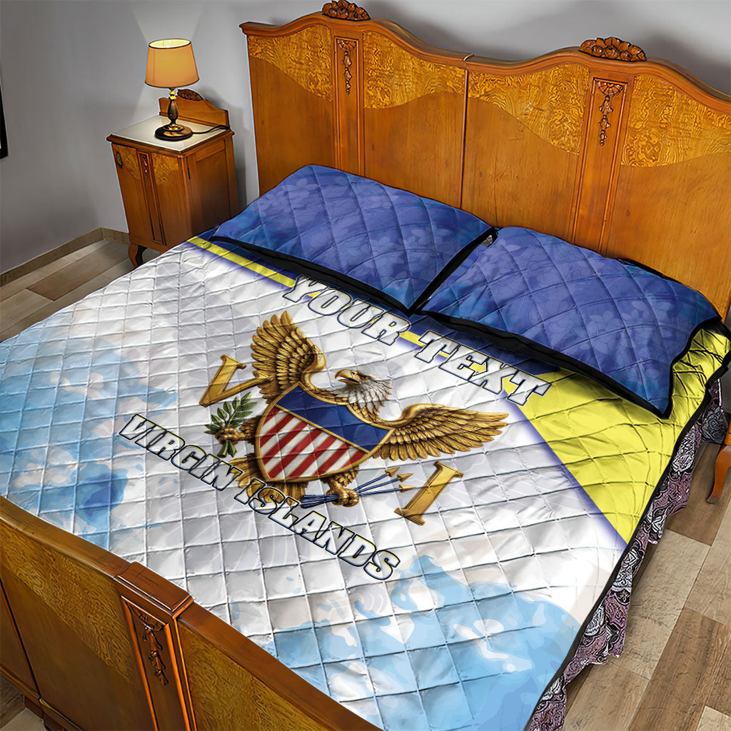 Personalized US Virgin Islands Quilt Bed Set Happy Independence Day