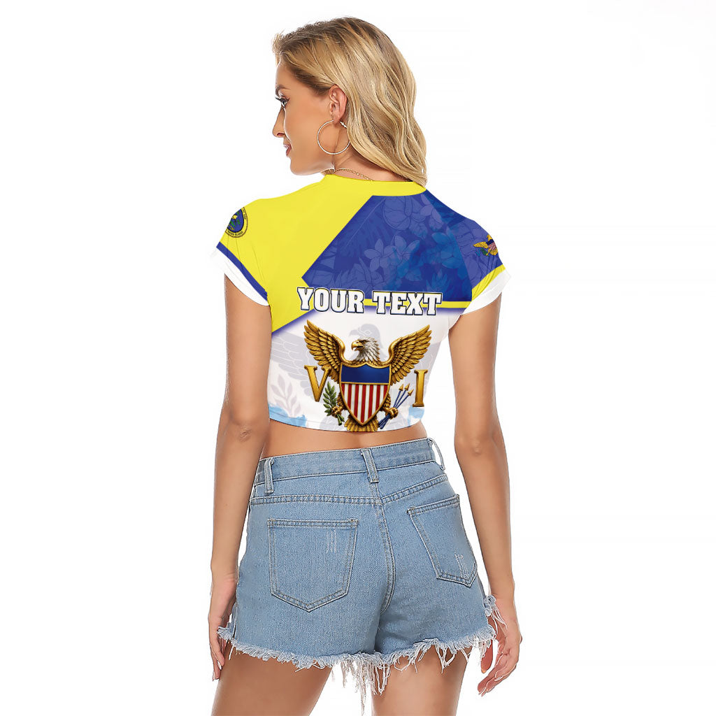 Personalized US Virgin Islands Raglan Cropped T Shirt Happy Independence Day