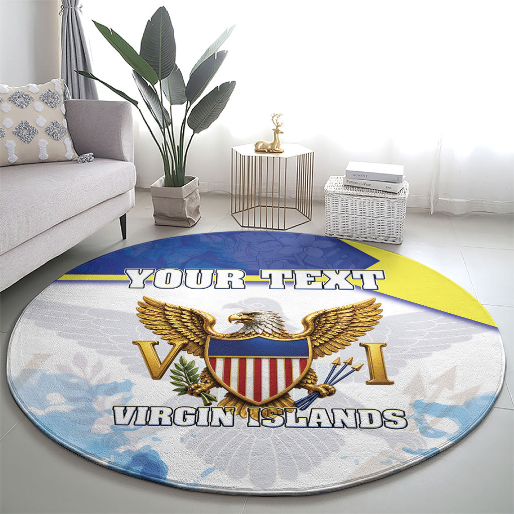 Personalized US Virgin Islands Round Carpet Happy Independence Day