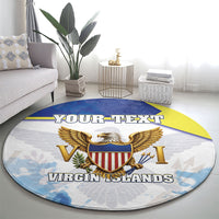 Personalized US Virgin Islands Round Carpet Happy Independence Day