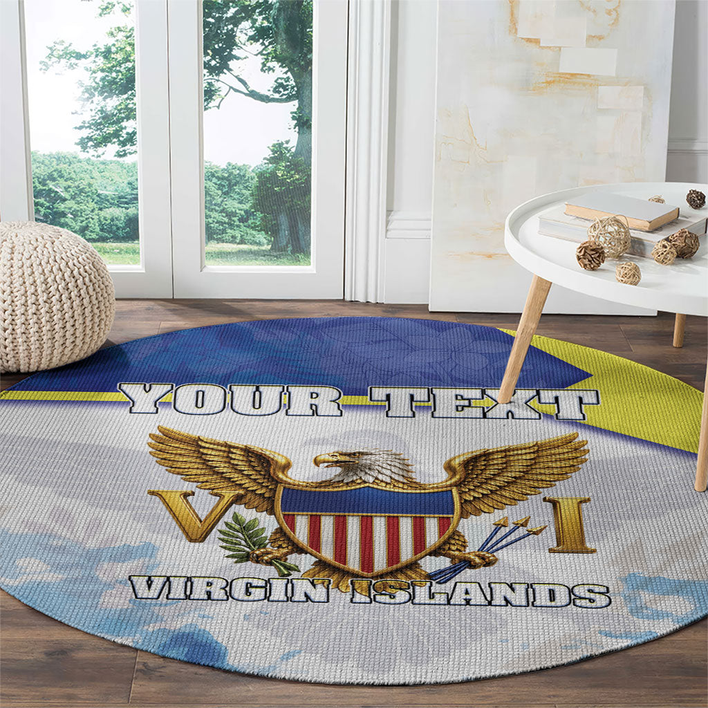 Personalized US Virgin Islands Round Carpet Happy Independence Day