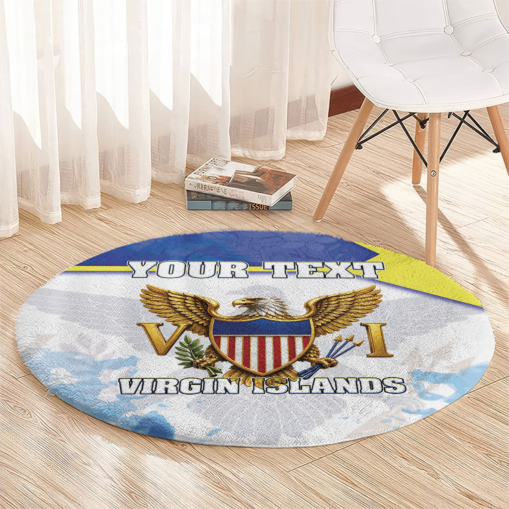 Personalized US Virgin Islands Round Carpet Happy Independence Day
