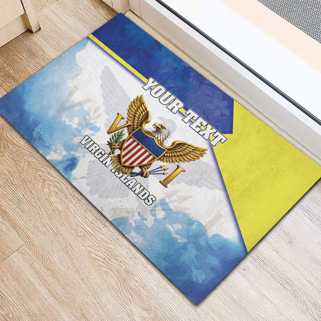 Personalized US Virgin Islands Rubber Doormat Happy Independence Day