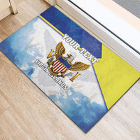 Personalized US Virgin Islands Rubber Doormat Happy Independence Day