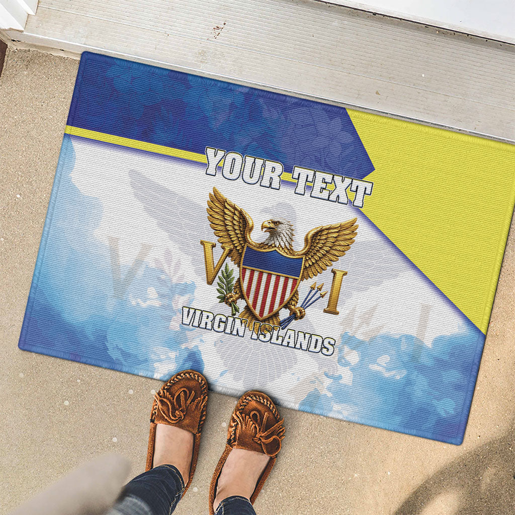 Personalized US Virgin Islands Rubber Doormat Happy Independence Day