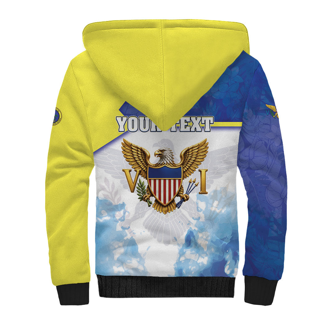 Personalized US Virgin Islands Sherpa Hoodie Happy Independence Day