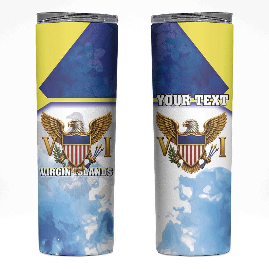 Personalized US Virgin Islands Skinny Tumbler Happy Independence Day