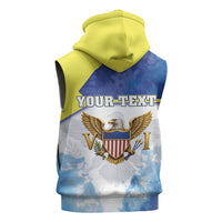 Personalized US Virgin Islands Sleeveless Hoodie Happy Independence Day