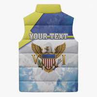 Personalized US Virgin Islands Sleeveless Puffer Jacket Happy Independence Day