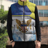 Personalized US Virgin Islands Sleeveless Puffer Jacket Happy Independence Day