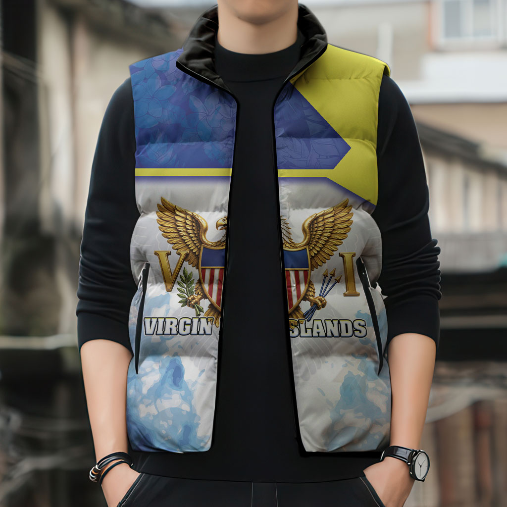 Personalized US Virgin Islands Sleeveless Puffer Jacket Happy Independence Day