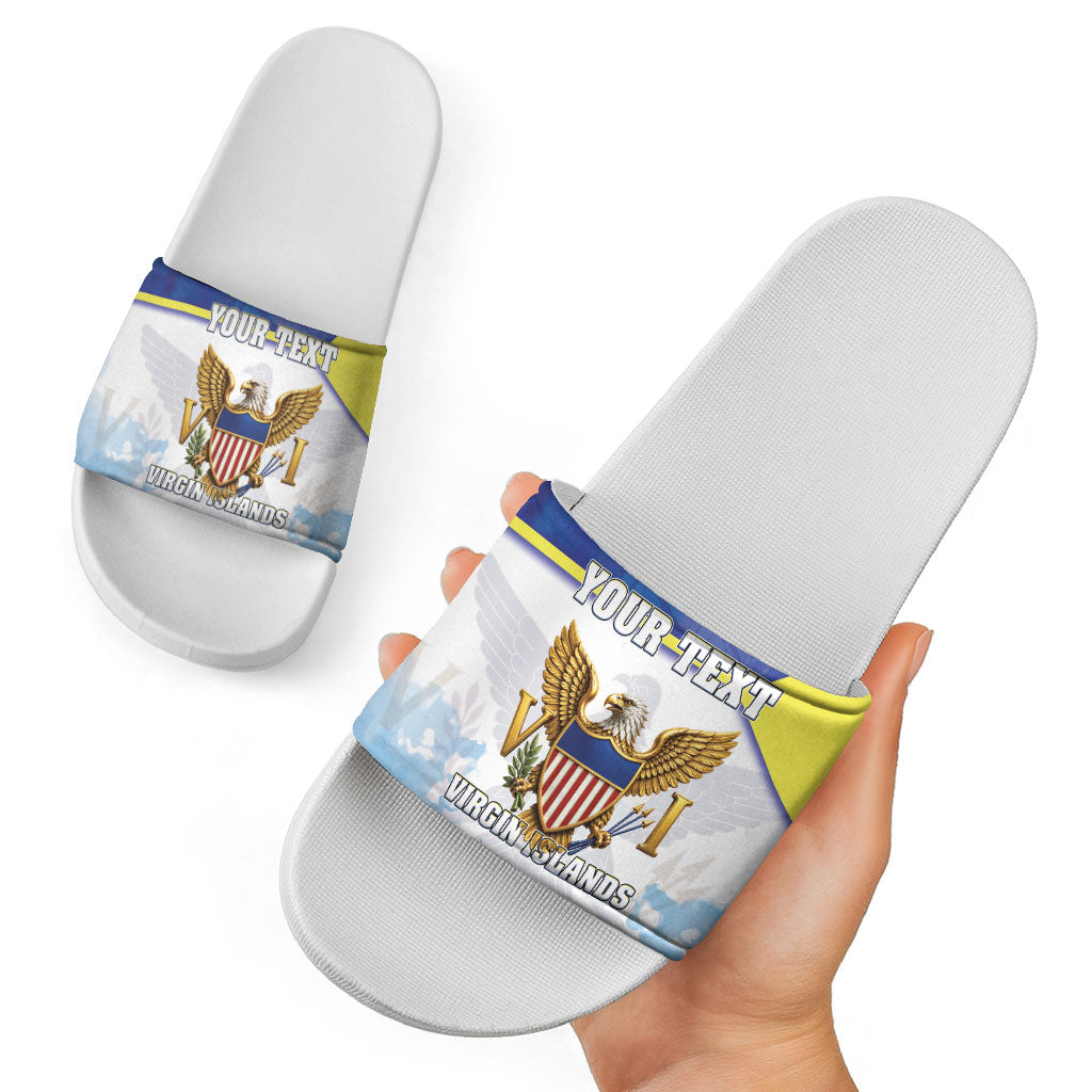 Personalized US Virgin Islands Slide Sandals Happy Independence Day