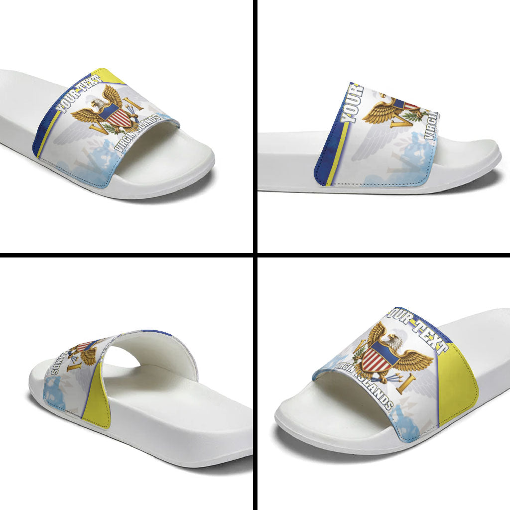 Personalized US Virgin Islands Slide Sandals Happy Independence Day