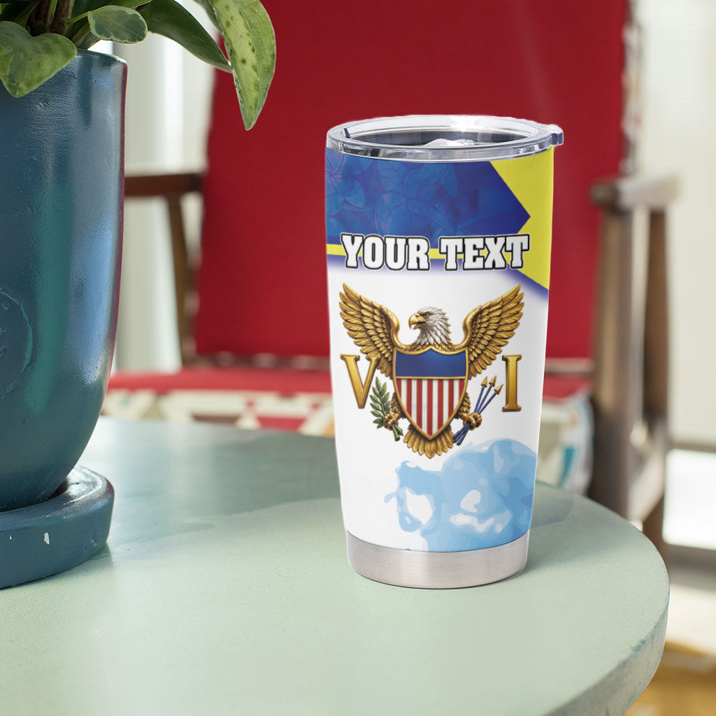 Personalized US Virgin Islands Tumbler Cup Happy Independence Day