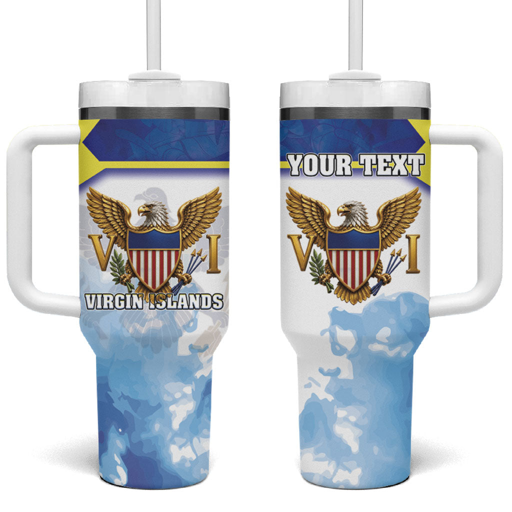 Personalized US Virgin Islands Tumbler With Handle Happy Independence Day