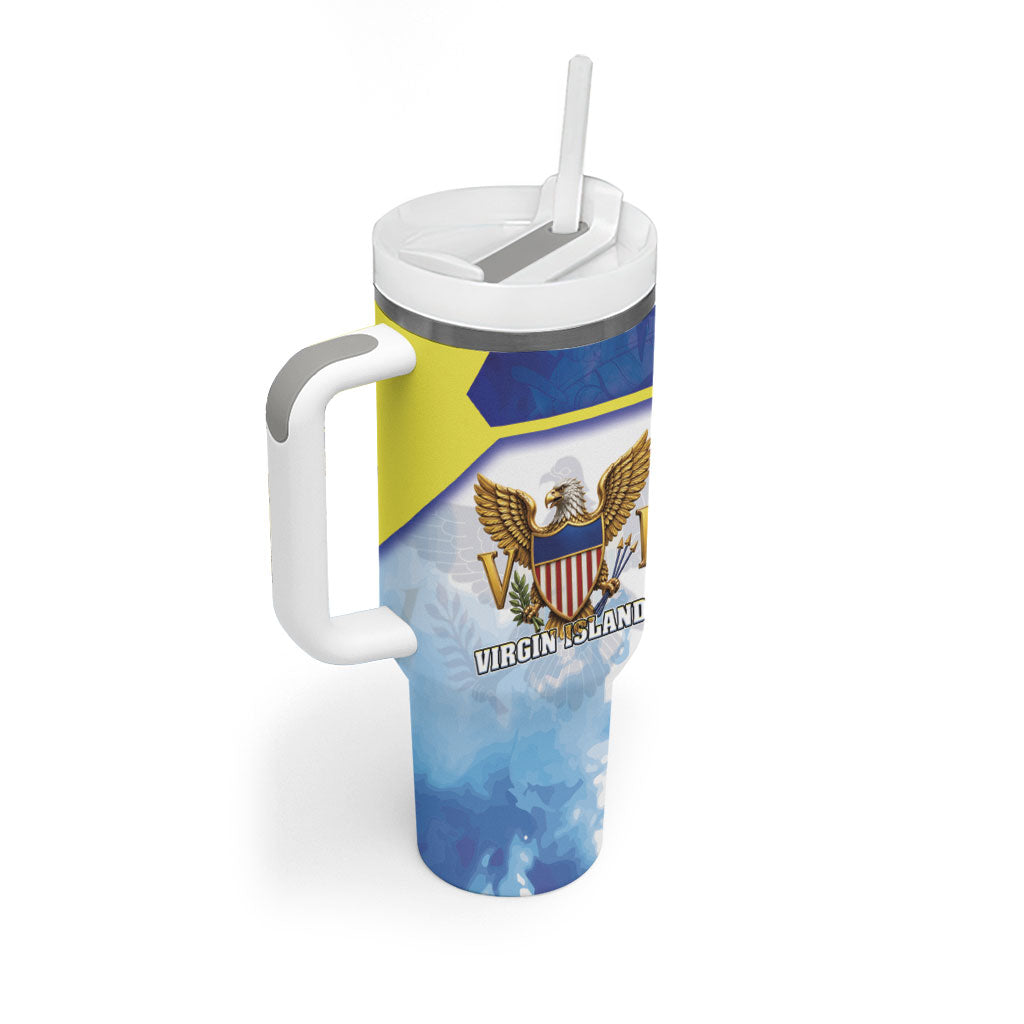 Personalized US Virgin Islands Tumbler With Handle Happy Independence Day