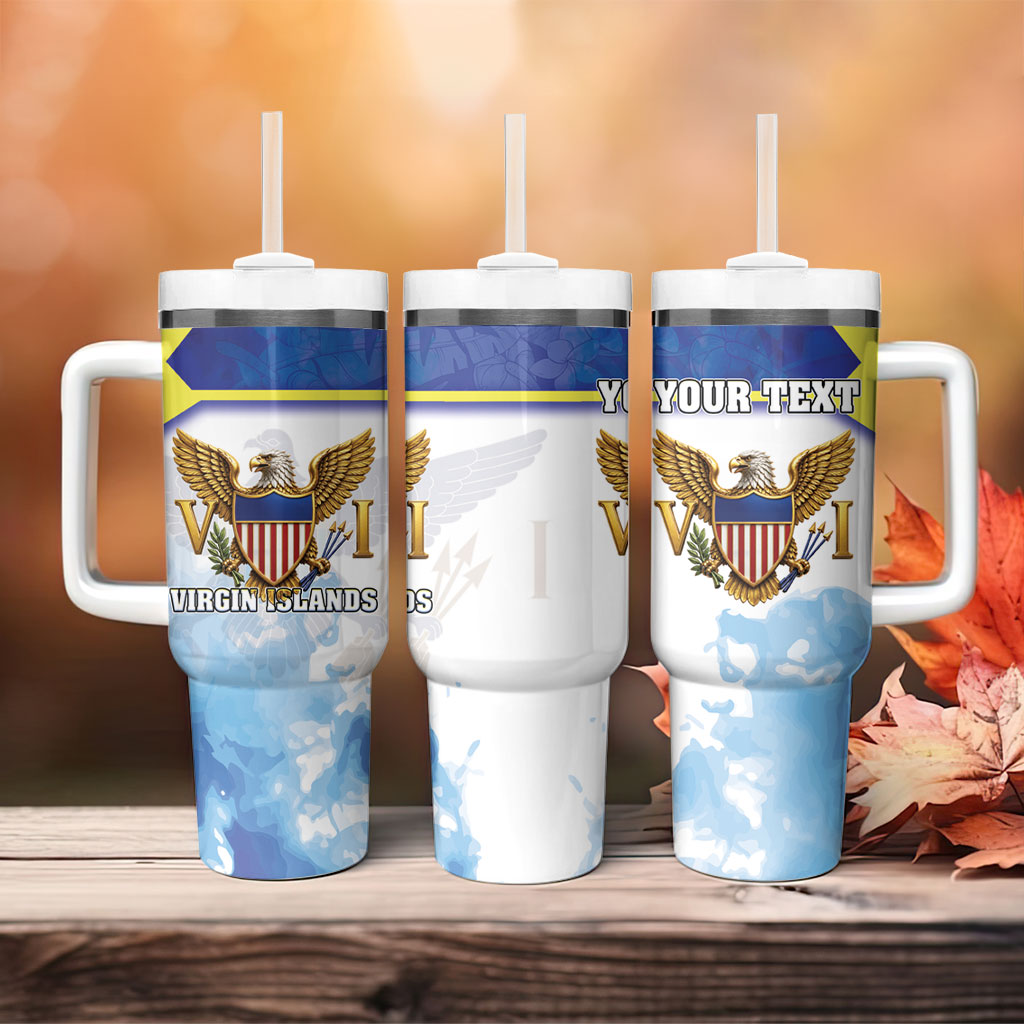 Personalized US Virgin Islands Tumbler With Handle Happy Independence Day