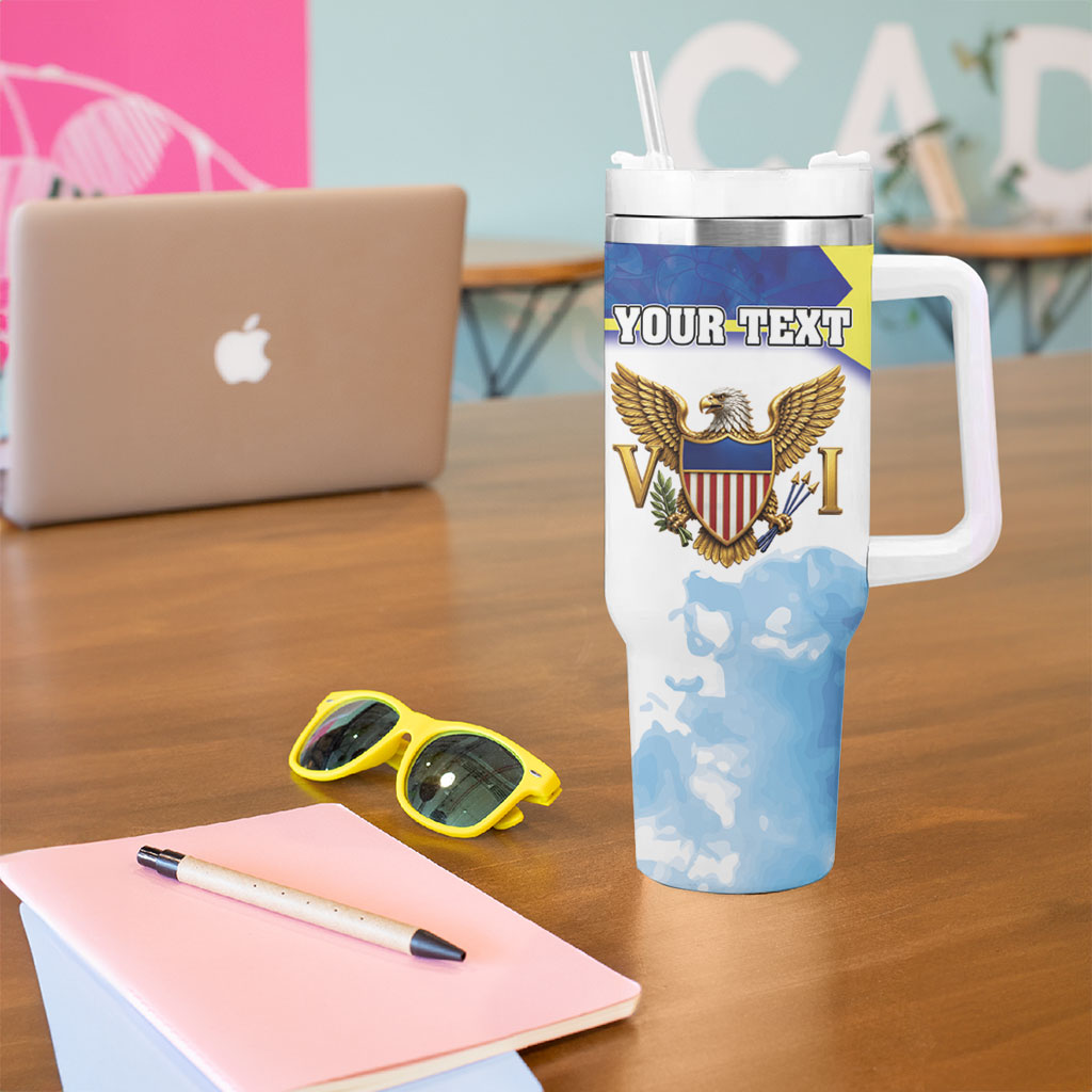 Personalized US Virgin Islands Tumbler With Handle Happy Independence Day