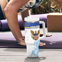 Personalized US Virgin Islands Tumbler With Handle Happy Independence Day