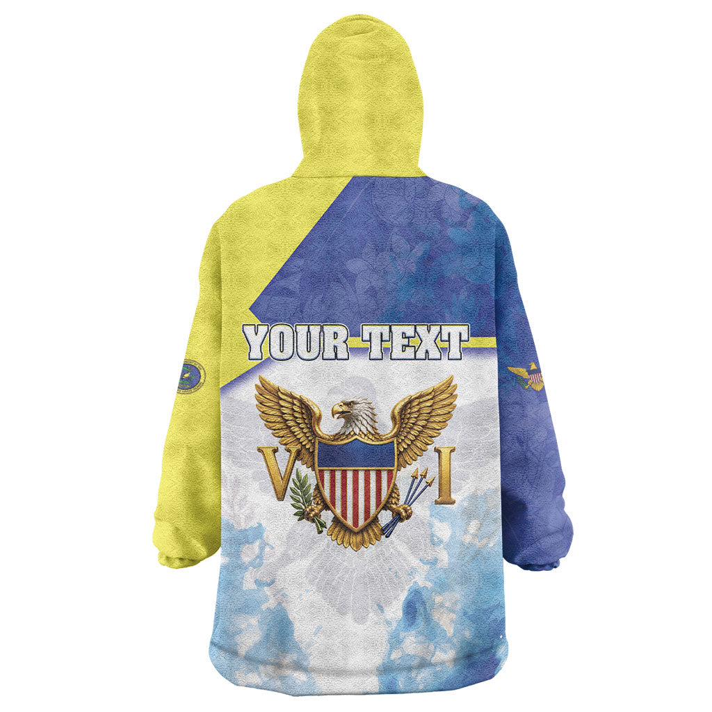 Personalized US Virgin Islands Wearable Blanket Hoodie Happy Independence Day