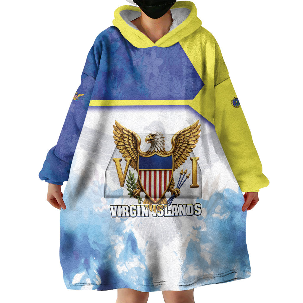 Personalized US Virgin Islands Wearable Blanket Hoodie Happy Independence Day