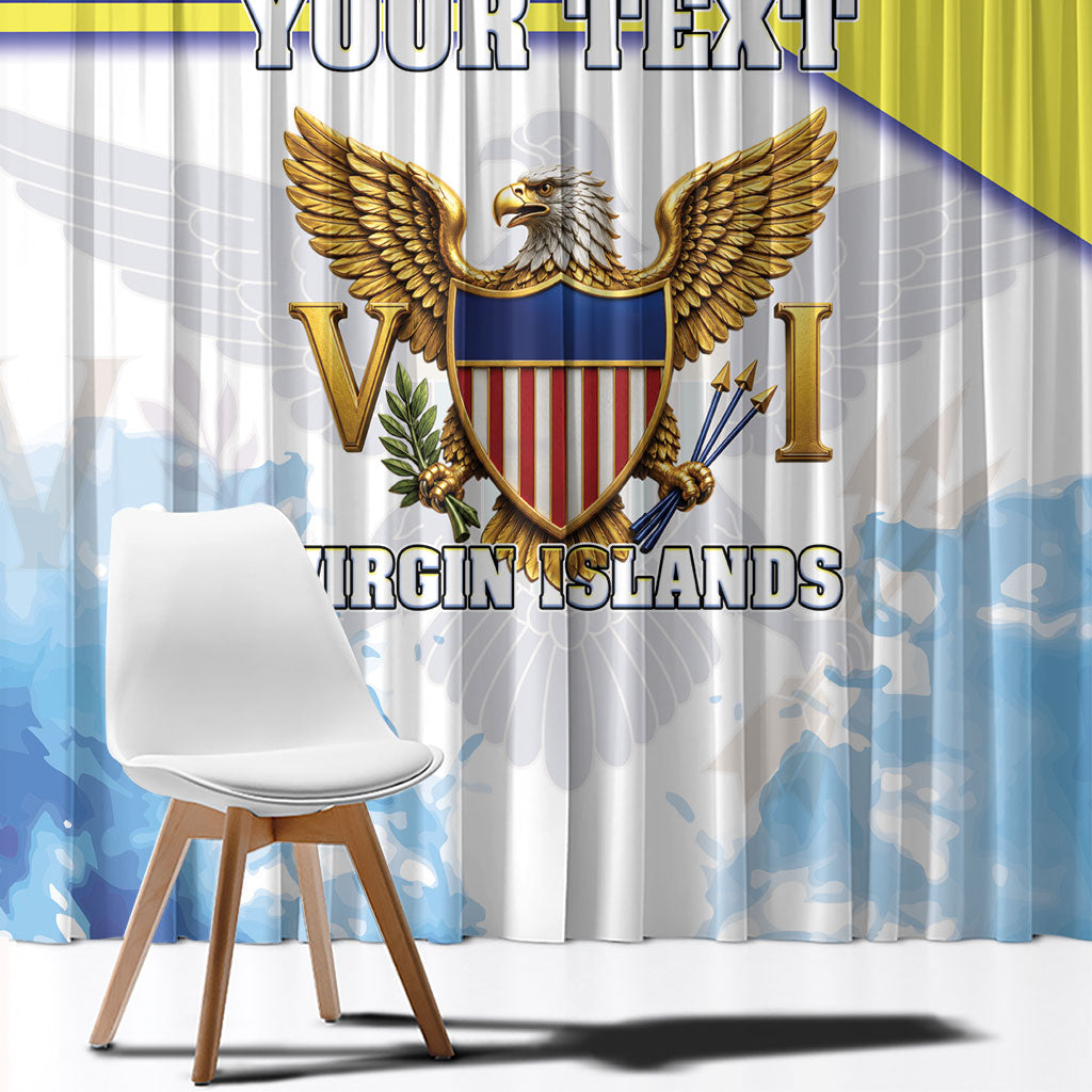 Personalized US Virgin Islands Window Curtain Happy Independence Day