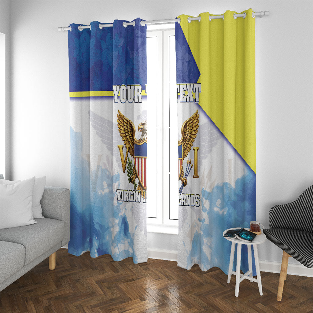 Personalized US Virgin Islands Window Curtain Happy Independence Day