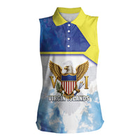 Personalized US Virgin Islands Women Sleeveless Polo Shirt Happy Independence Day