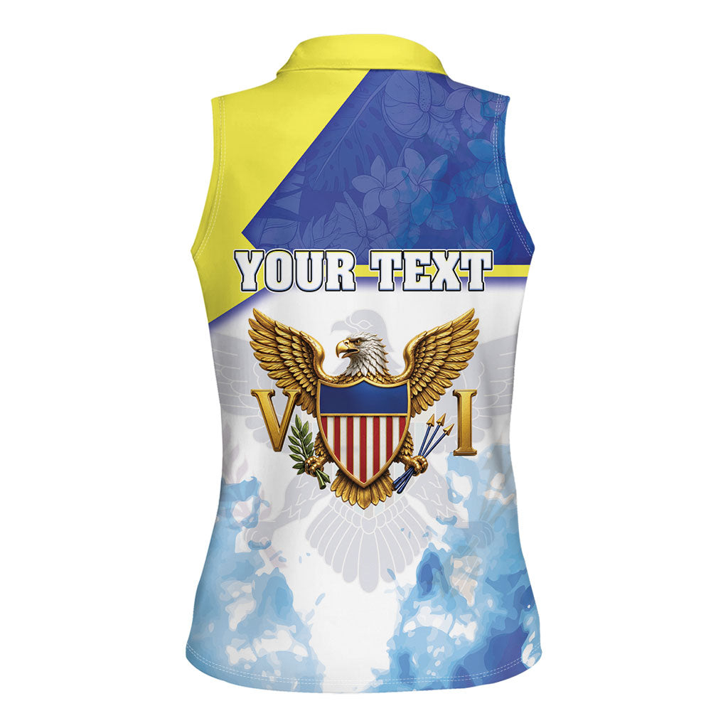 Personalized US Virgin Islands Women Sleeveless Polo Shirt Happy Independence Day