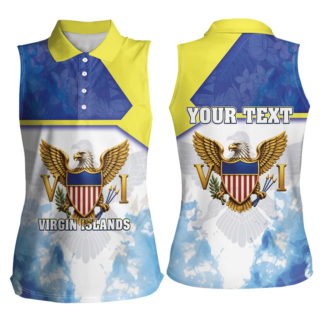 Personalized US Virgin Islands Women Sleeveless Polo Shirt Happy Independence Day