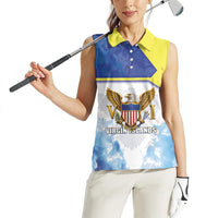 Personalized US Virgin Islands Women Sleeveless Polo Shirt Happy Independence Day