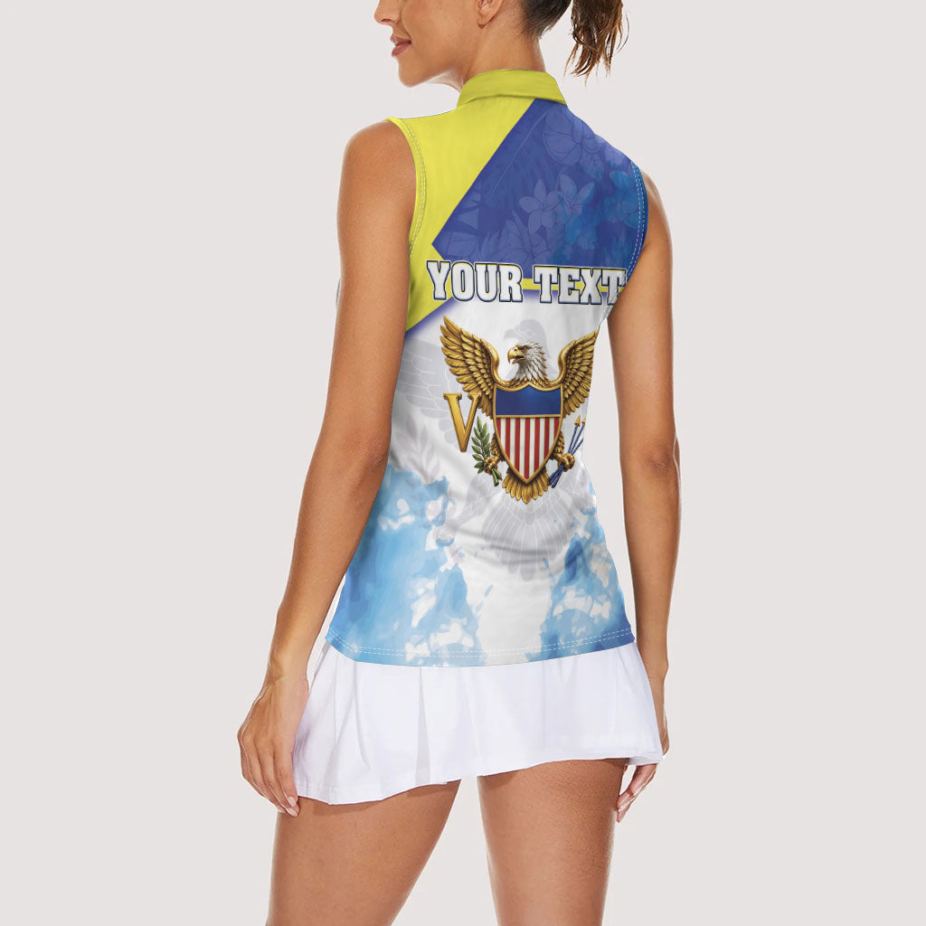 Personalized US Virgin Islands Women Sleeveless Polo Shirt Happy Independence Day
