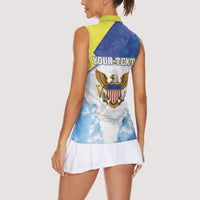 Personalized US Virgin Islands Women Sleeveless Polo Shirt Happy Independence Day