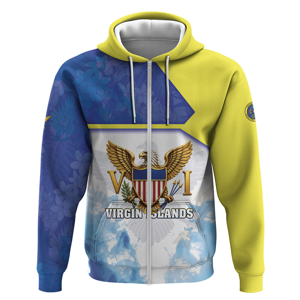 Personalized US Virgin Islands Zip Hoodie Happy Independence Day