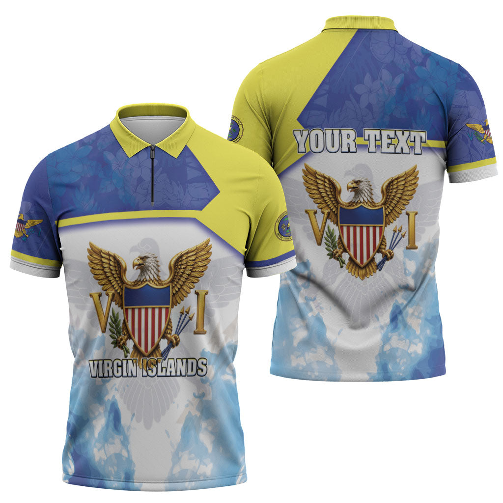 Personalized US Virgin Islands Zipper Polo Shirt Happy Independence Day