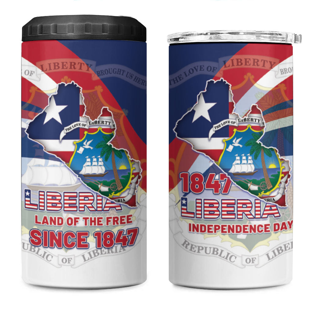 Liberia 1847 4 in 1 Can Cooler Tumbler Happy Independence Day
